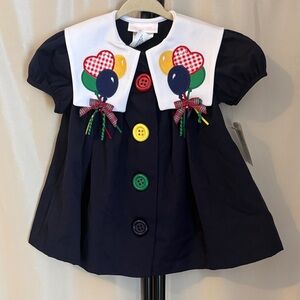 Bonnie Baby Navy Dress with Colorful Details